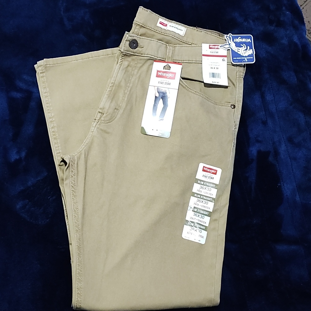 Men's khaki wrangler jeans
